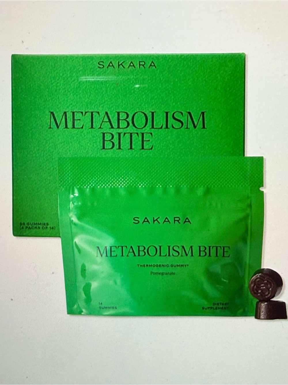 Metabolism Bite Thermogenic Gummies - Green 56 4 pack of 14   NIB